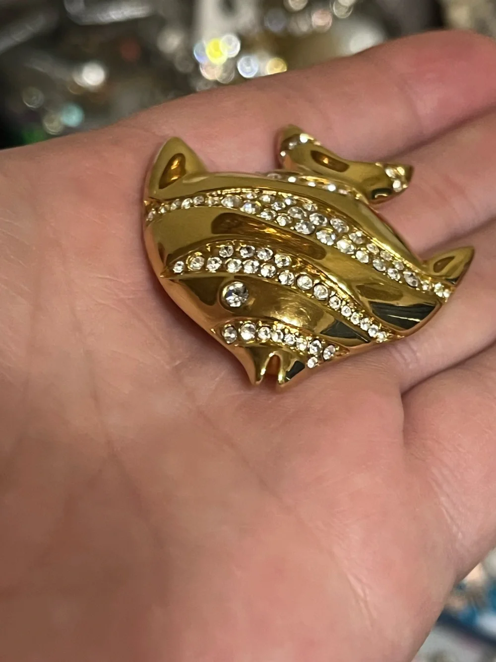 Swarovski fish brooch